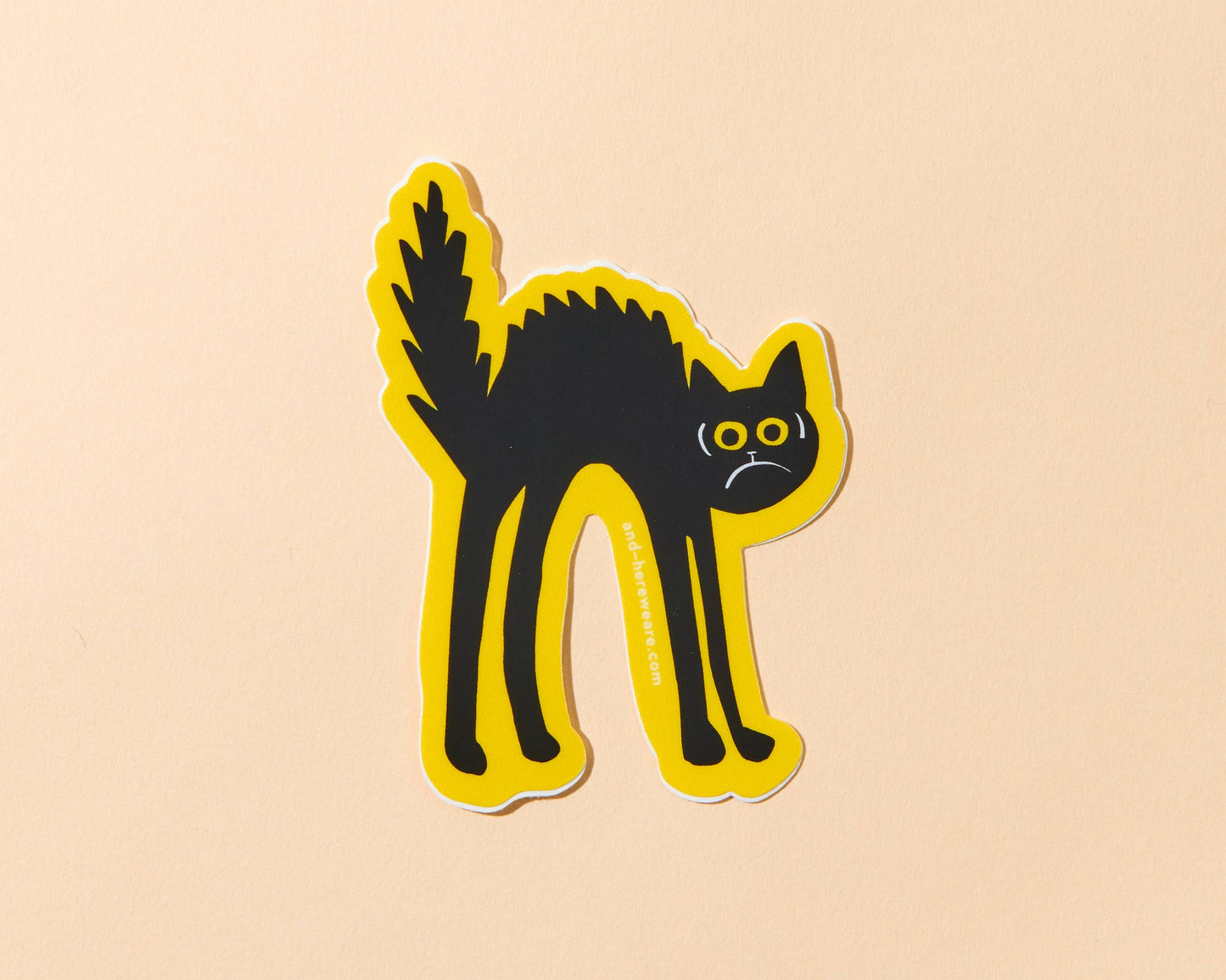 Black Cat Halloween Vinyl Sticker - Fathers Day Gift Mothers Day