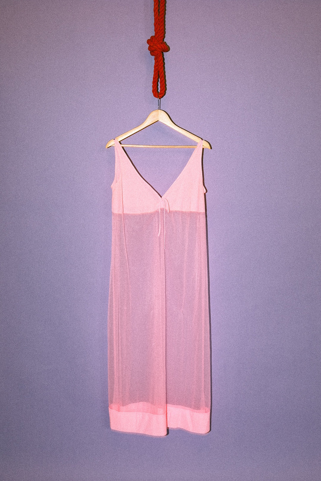 60's Pink Fully Sheer Night Gown, Extra Large