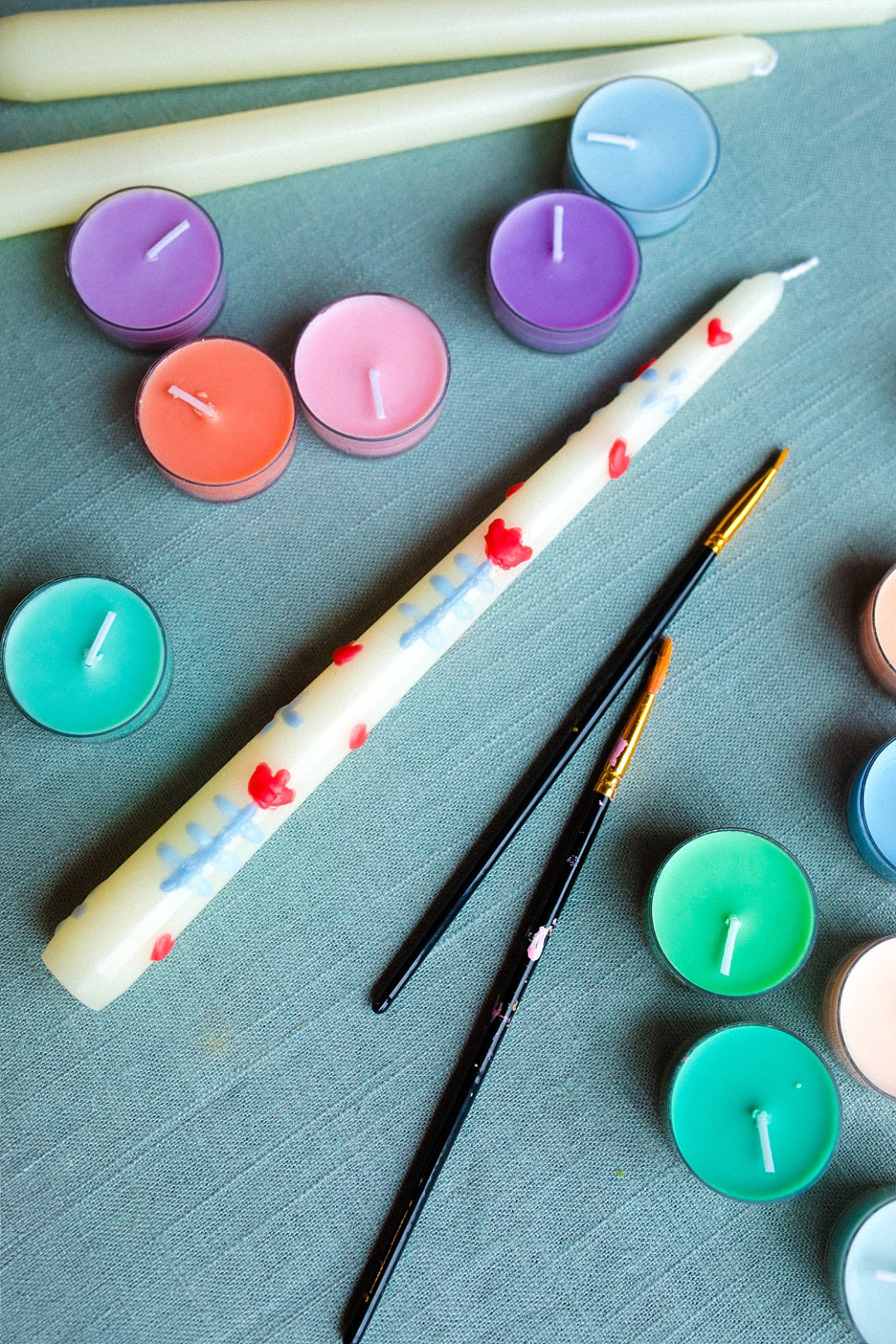Wax-Painted Taper Candles Craft