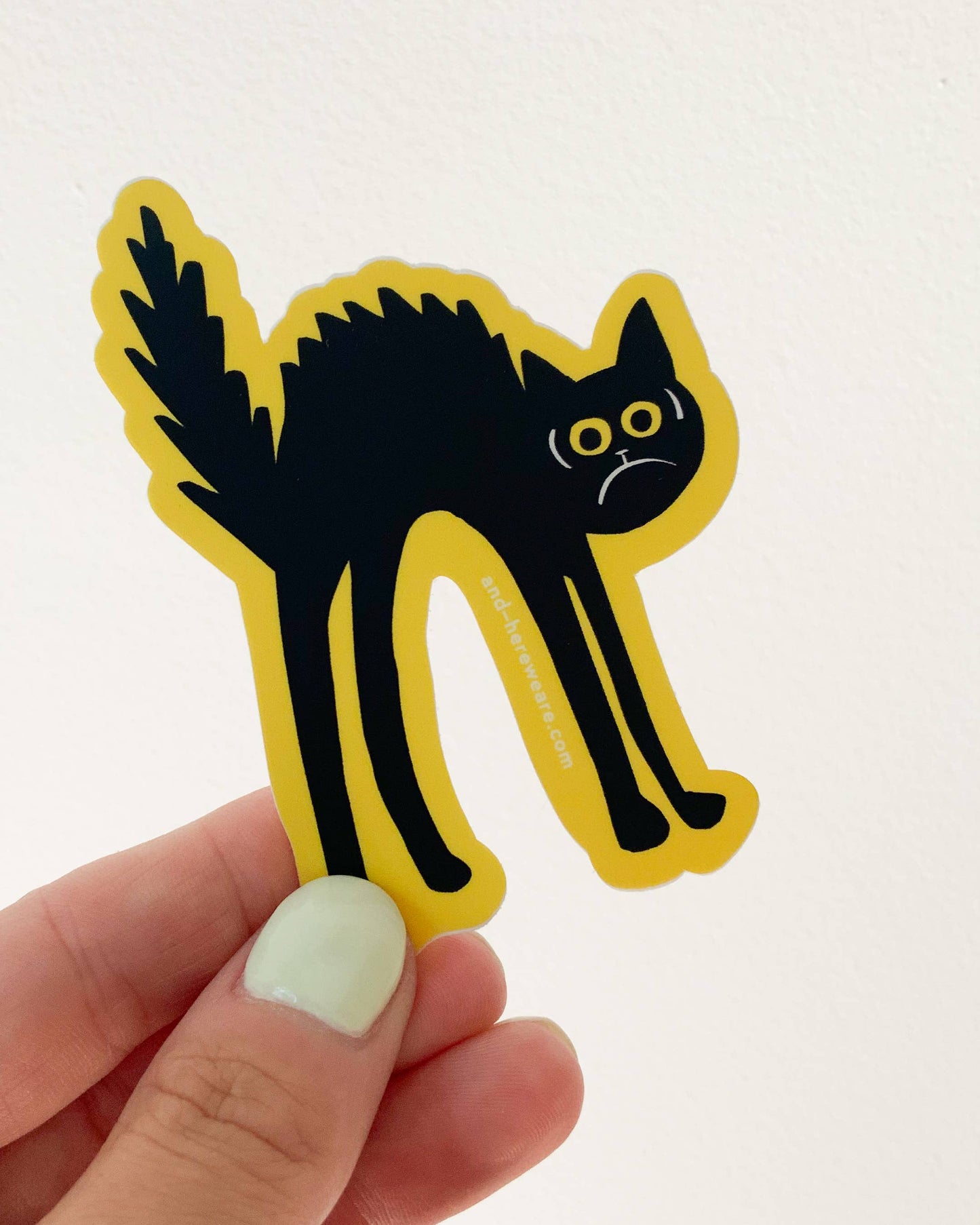 Black Cat Halloween Vinyl Sticker - Fathers Day Gift Mothers Day