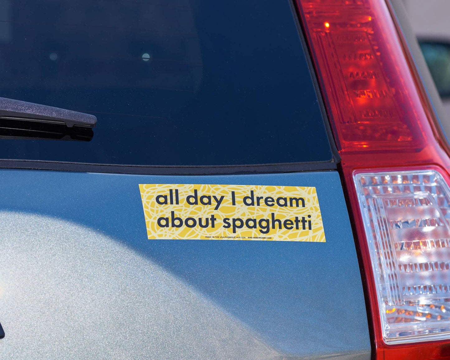 All Day I Dream About Spaghetti Vinyl Bumper Sticker - Fathers Day Gift Mothers Day
