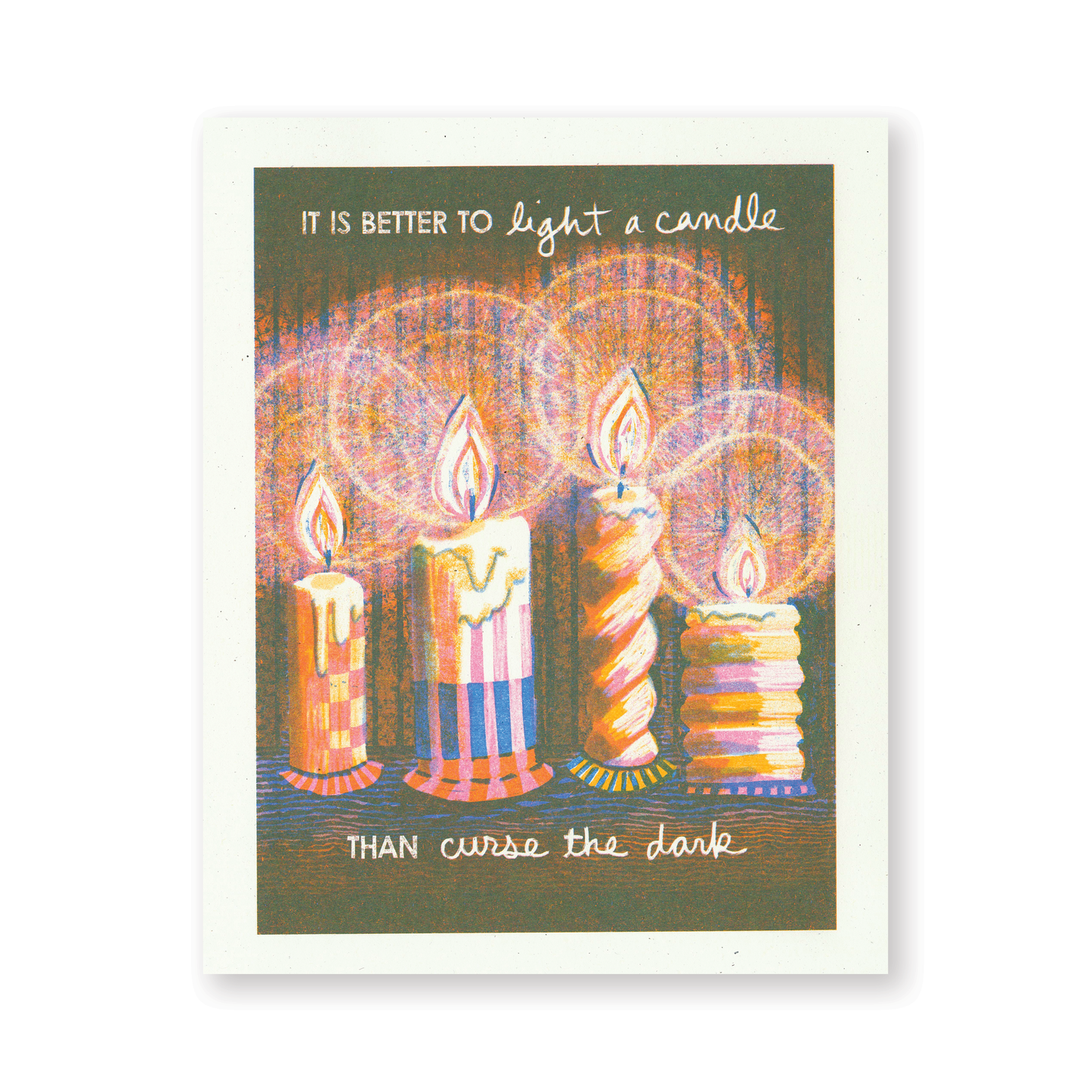 It's Better to Light a Candle Risograph Art Print