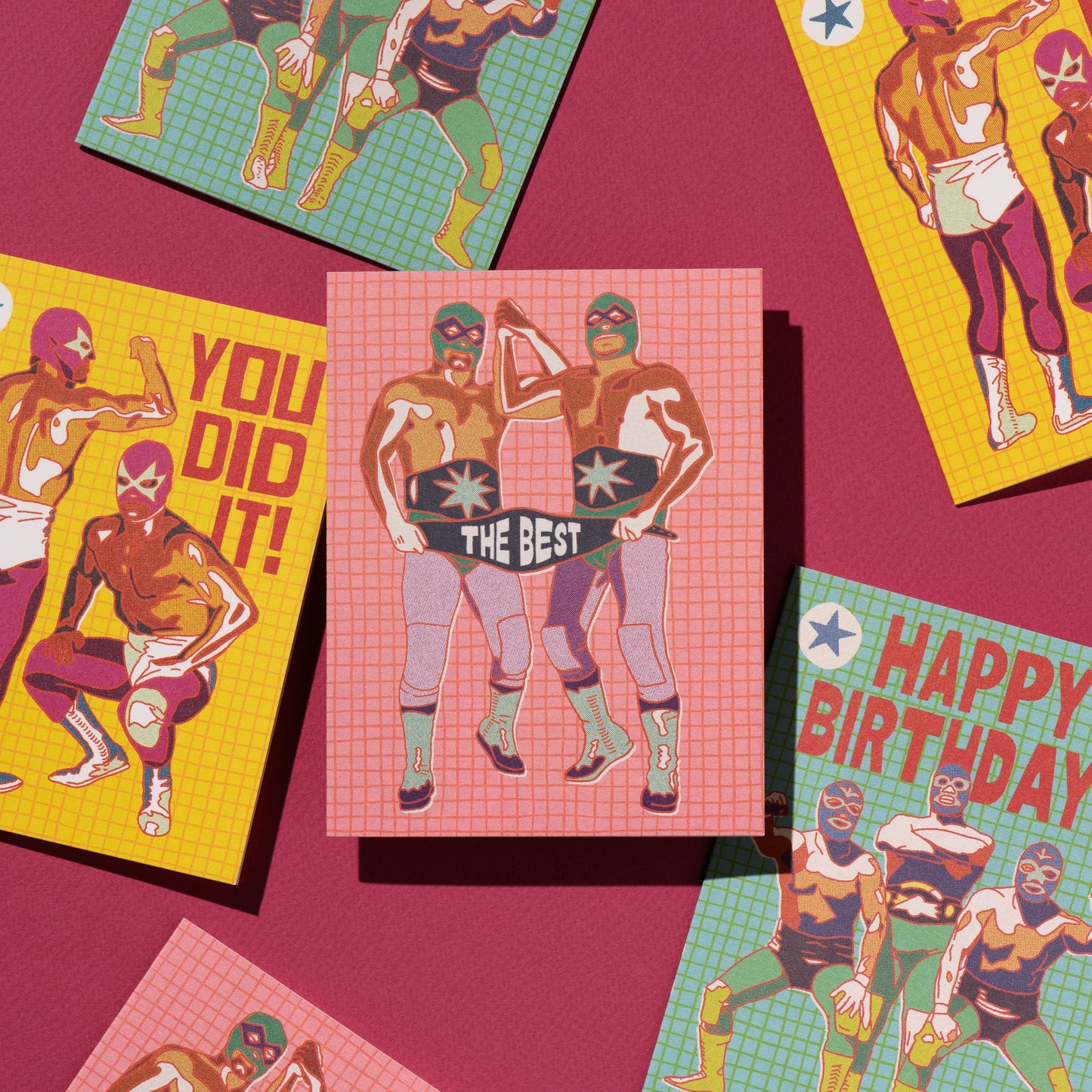 Luchador Congrats greeting card: Single