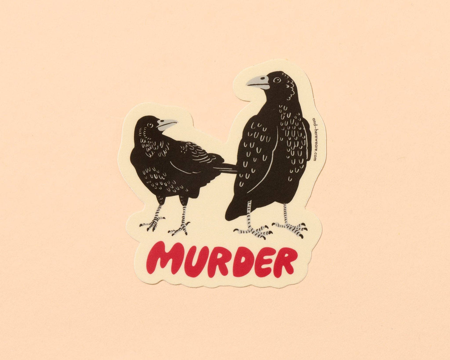 Murder Crow Vinyl Halloween Sticker - Fathers Day Gift Mothers Day