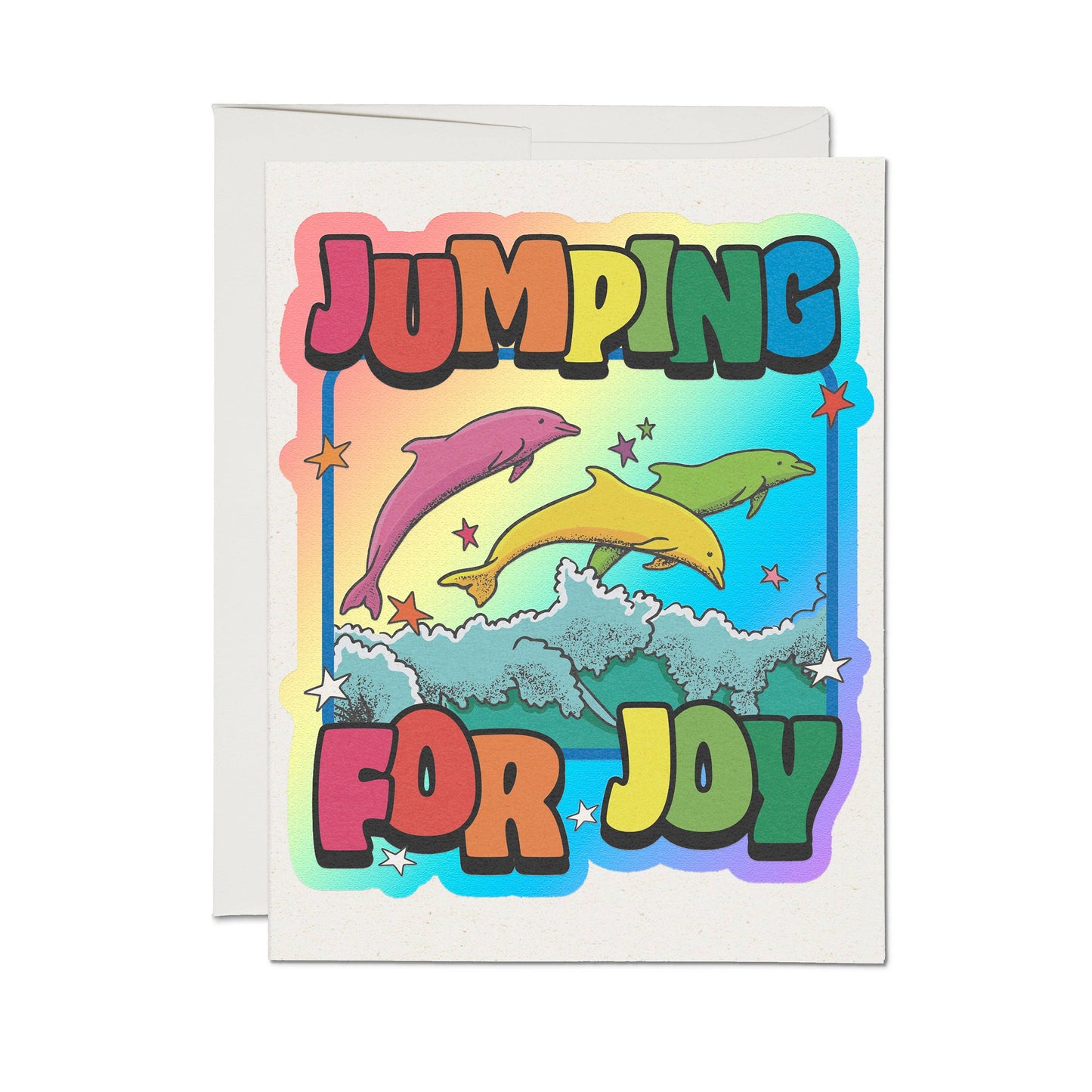 Jumping Dolphins greeting card: Single