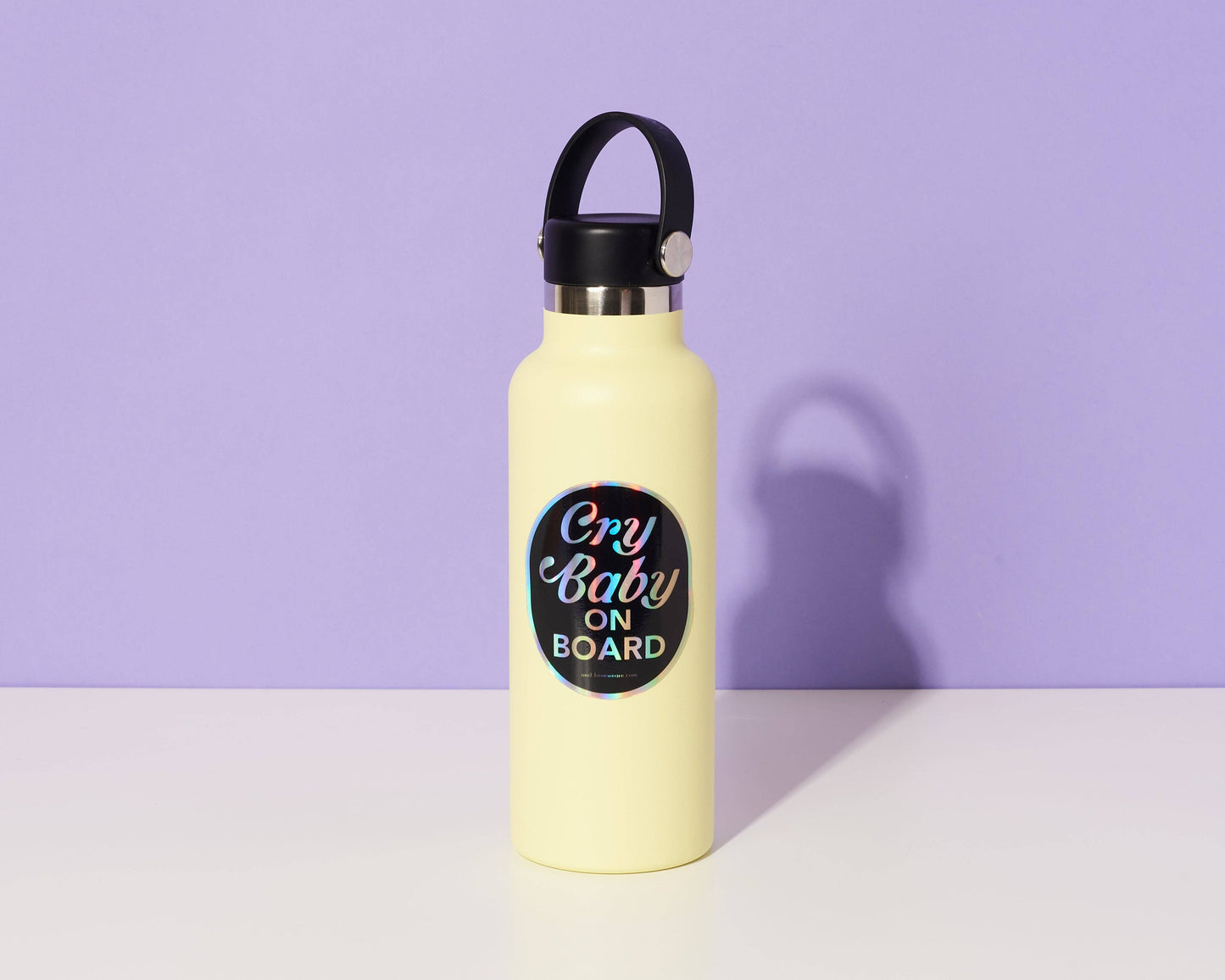Cry Baby on Board Holographic Vinyl Sticker -Fathers Day Gift Mothers Day