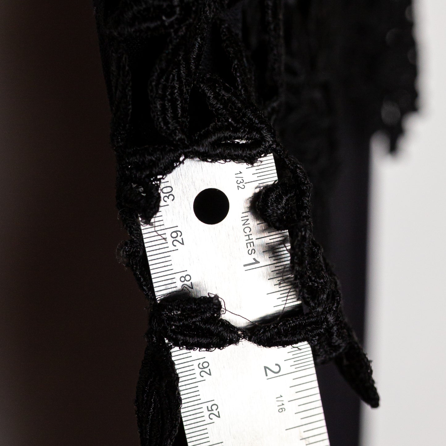 1990's "K Studio" Little Black Dress with Knit Floral Panel