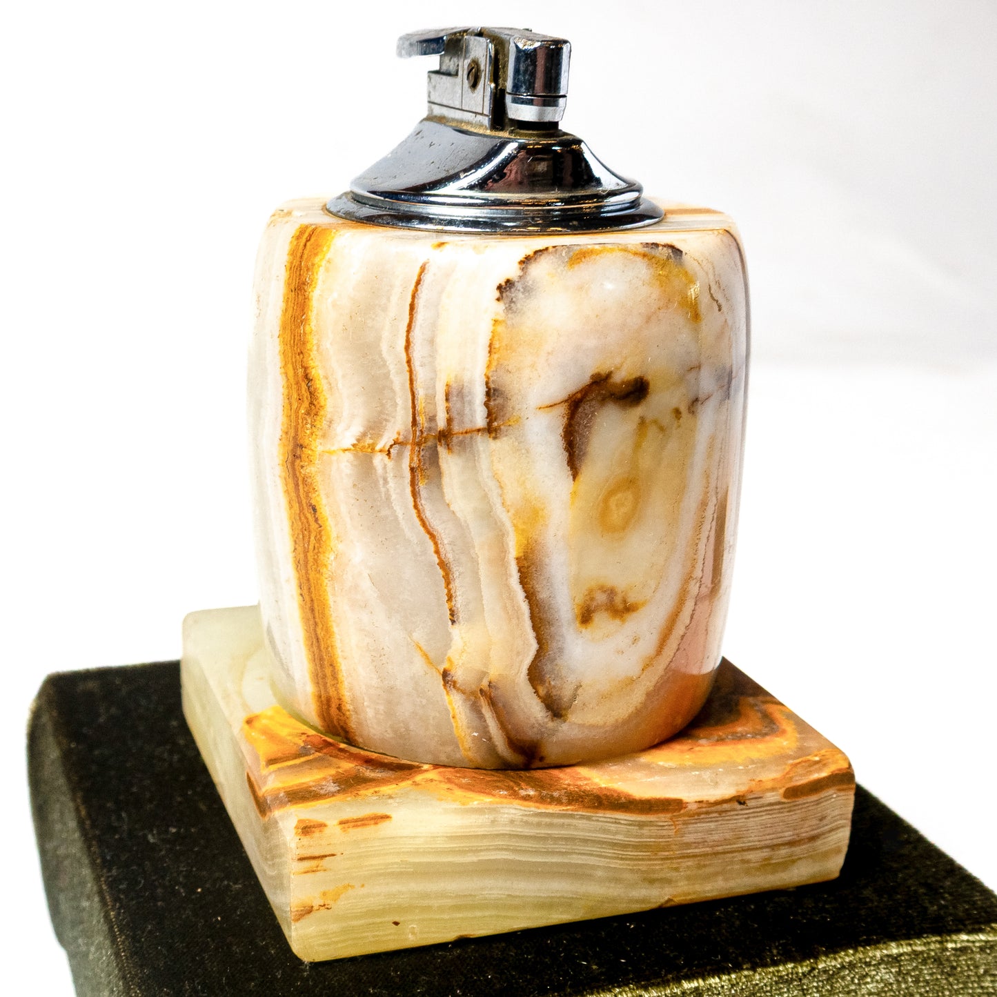 1960's Onyx Blitz Table Lighter with Ashtray Base