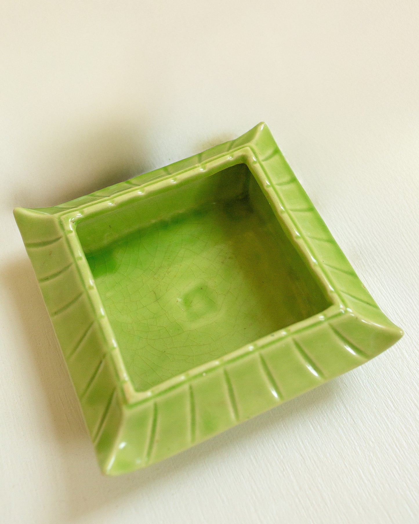 Vintage Green Pagoda Ceramic Planter