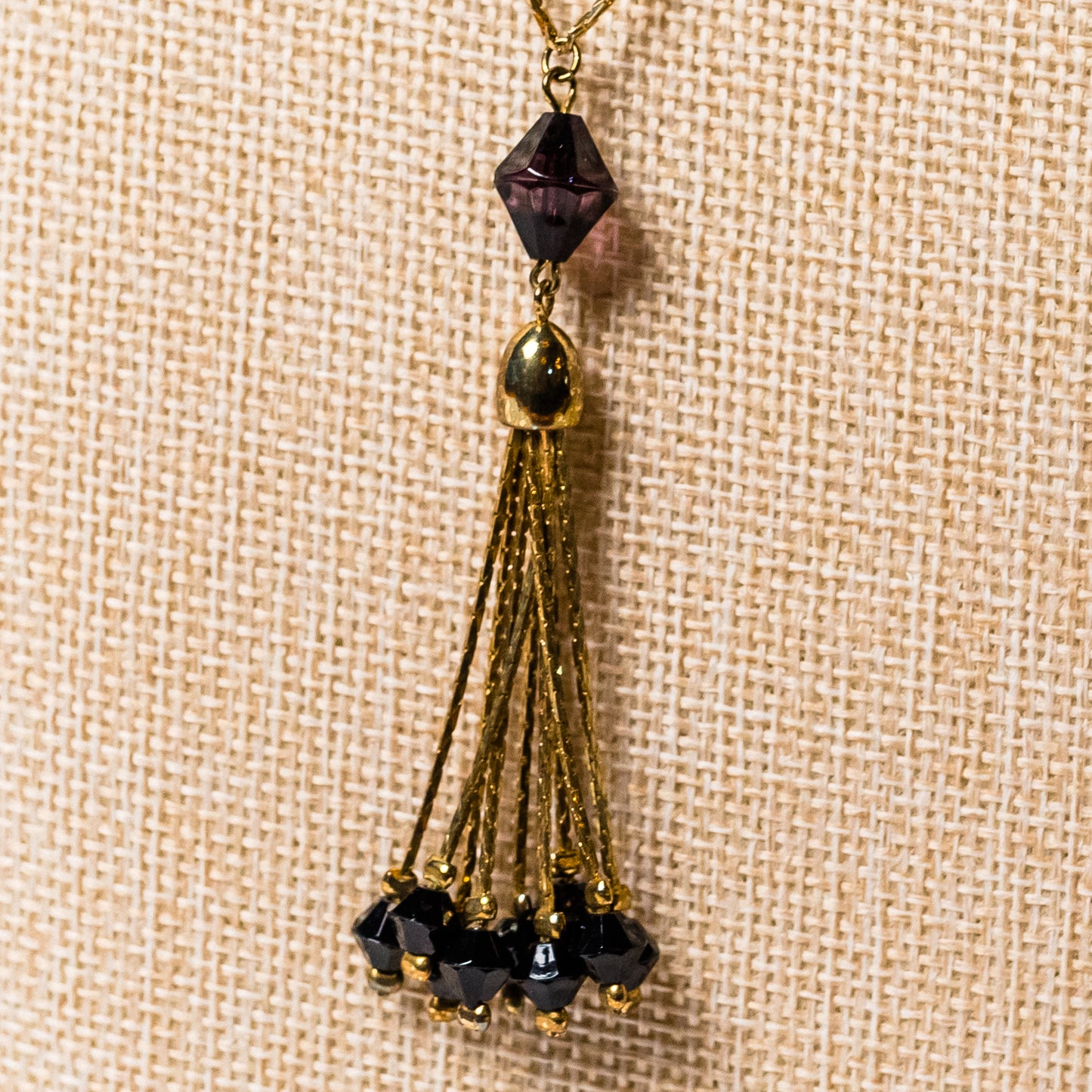 Vintage Gold-Tone Necklace with Chain Tassel