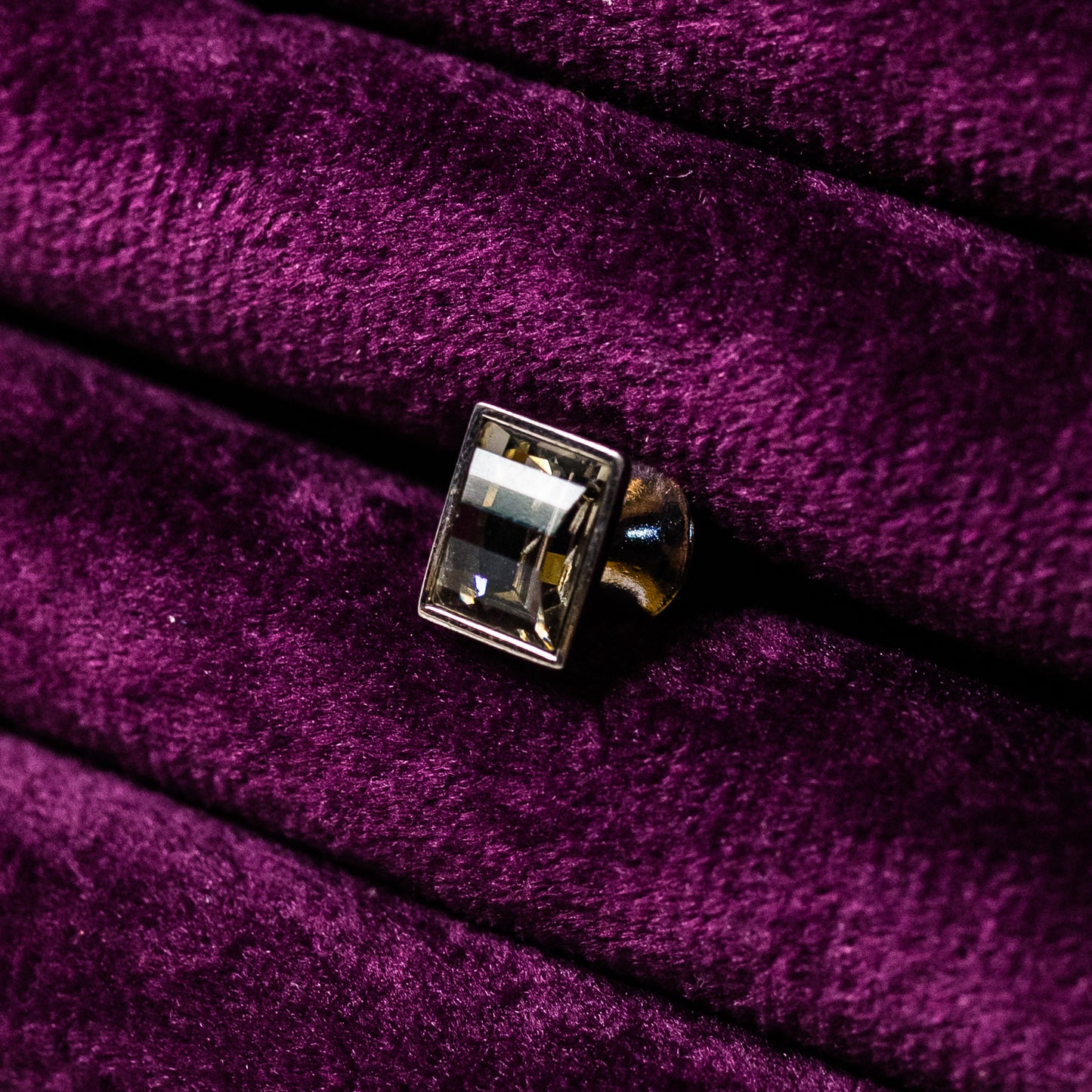 Vintage Smoky Crystal Tie Tack