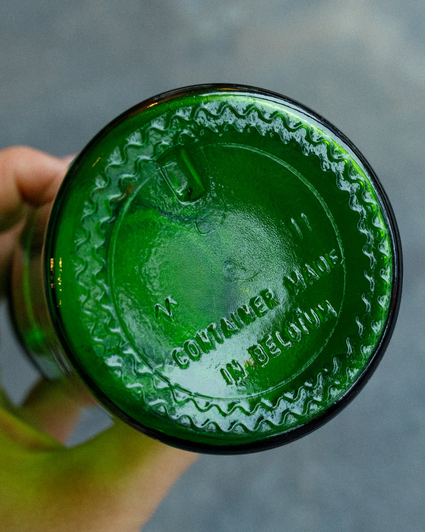 Set of Two Emerald Green Vintage Belgian Apothecary Jars