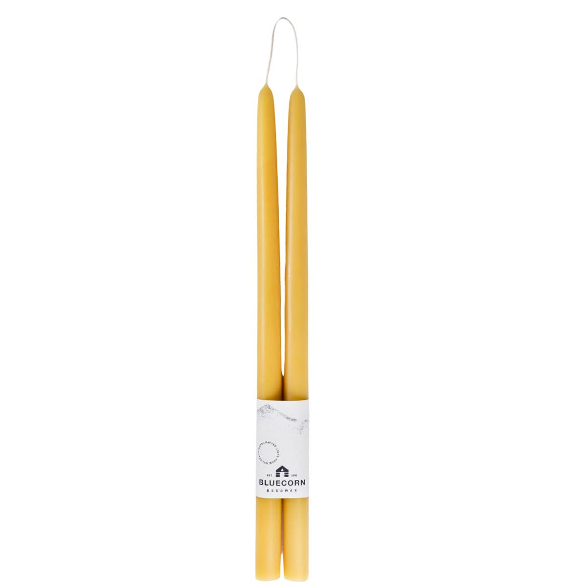 Pair of Hand-Dipped Beeswax Taper Candles: 10" / Pistachio