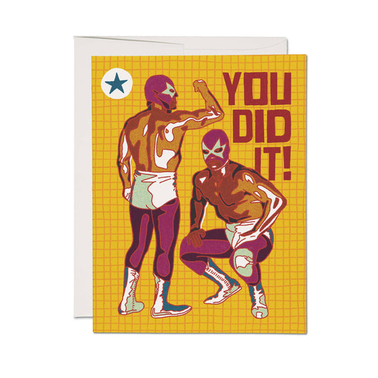 Luchador Congrats greeting card: Single