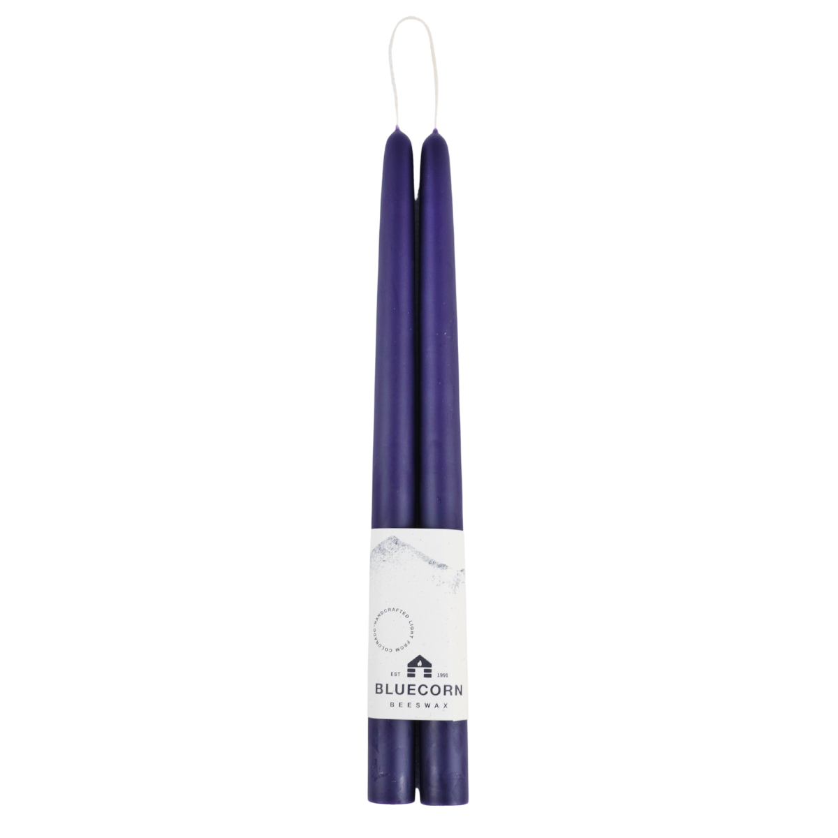Pair of Hand-Dipped Beeswax Taper Candles: 10" / Apricot