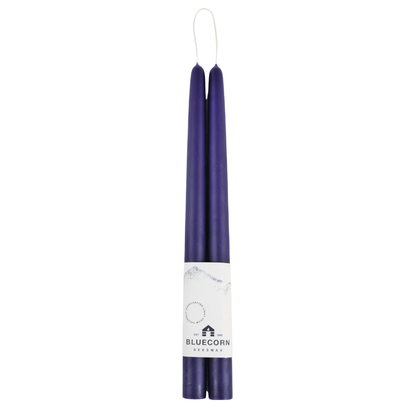 Pair of Hand-Dipped Beeswax Taper Candles: 10" / Apricot