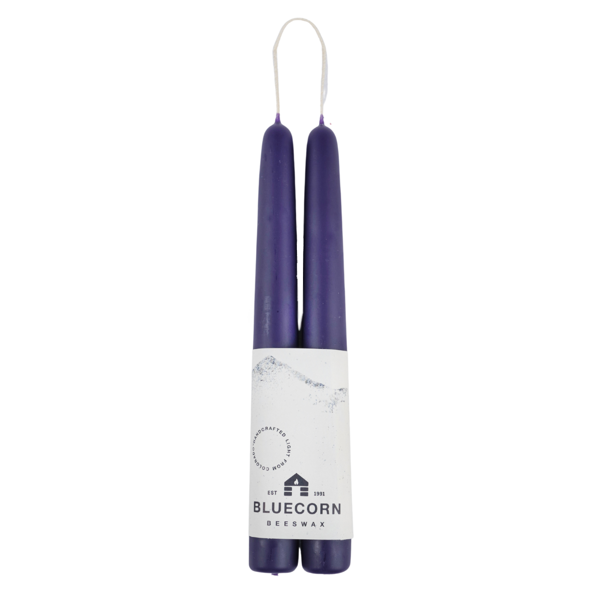 Pair of Hand-Dipped Beeswax Taper Candles: 10" / Raw
