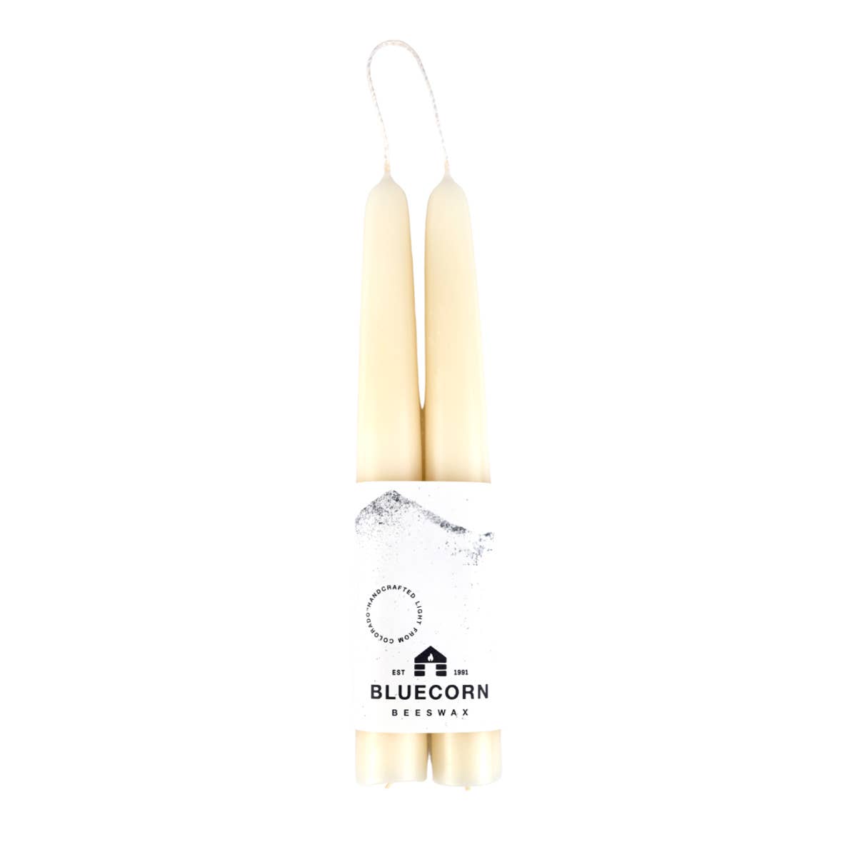 Pair of Hand-Dipped Beeswax Taper Candles: 10" / Pistachio