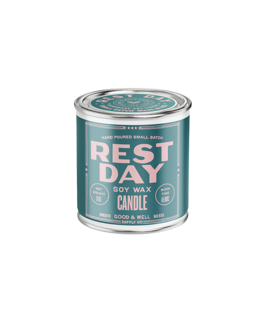 Rest Day Soy Candle : 1/2 Pint / Cotton Wick