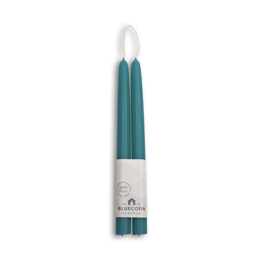 Beeswax Taper Candles – Dripless & Handmade in USA: Teal / 10"
