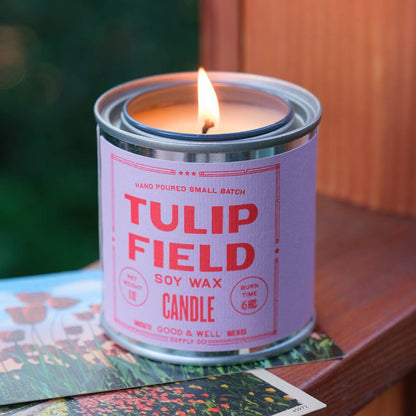 Tulip Field Soy Candle: 1/2 Pint / Cotton Wick