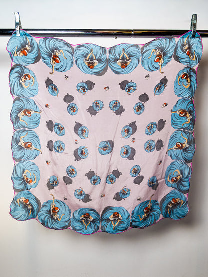 Vintage Japanese Sheer Silk Scarf