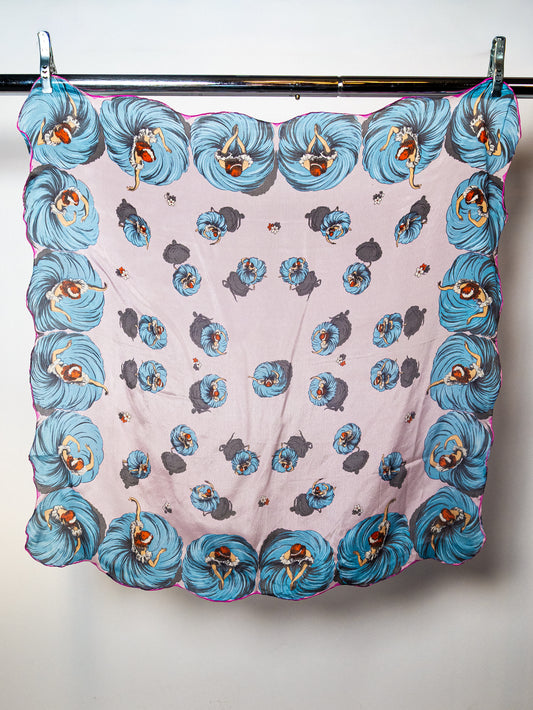 Vintage Japanese Sheer Silk Scarf