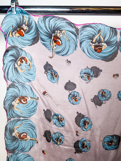 Vintage Japanese Sheer Silk Scarf