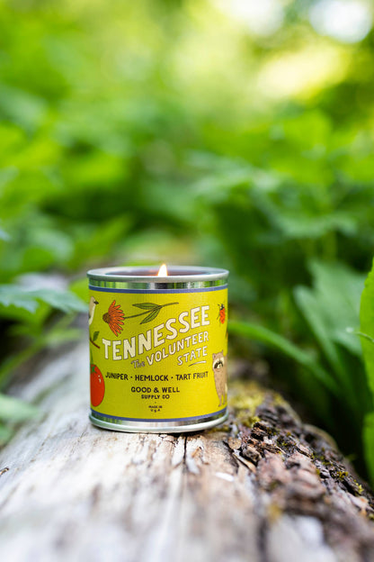 Tennessee State Soy Candle: 1/2 Pint / Cotton Wick
