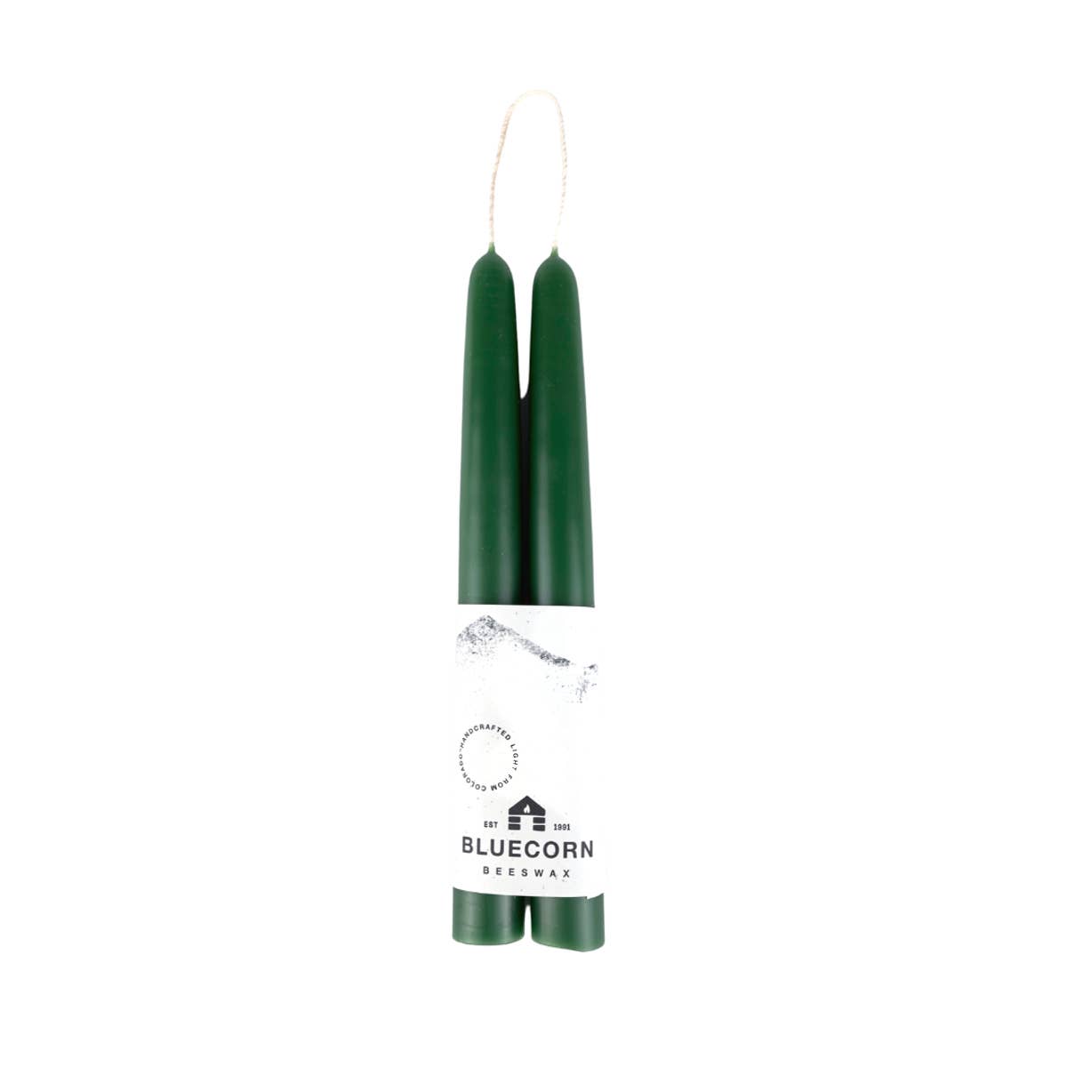 Pair of Hand-Dipped Beeswax Taper Candles: 10" / Red