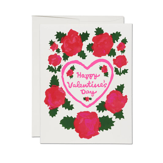Rosy Heart greeting card: Single