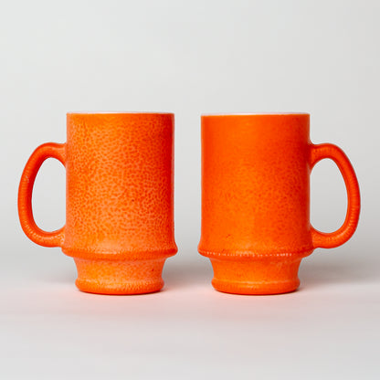 Hazel Atlas "Orange Peel" Mugs, 1960's, Set of 2