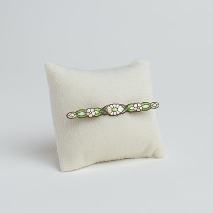Antique Art Nouveau Enameled Bar Pin