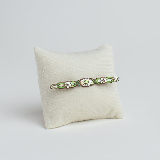 Antique Art Nouveau Enameled Bar Pin
