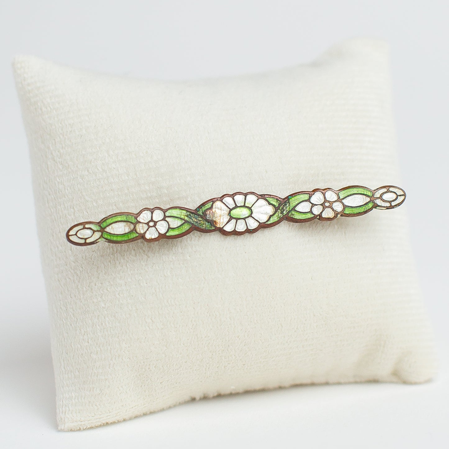 Antique Art Nouveau Enameled Bar Pin