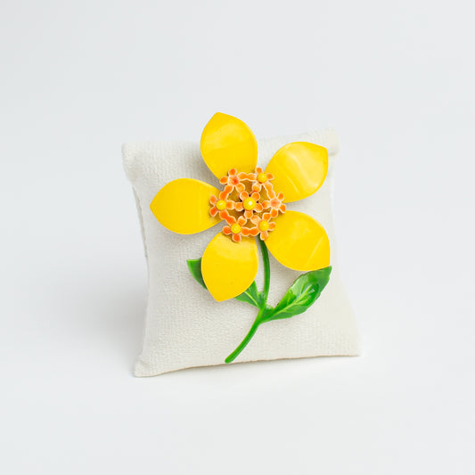 1960's Enameled Floral Brooch