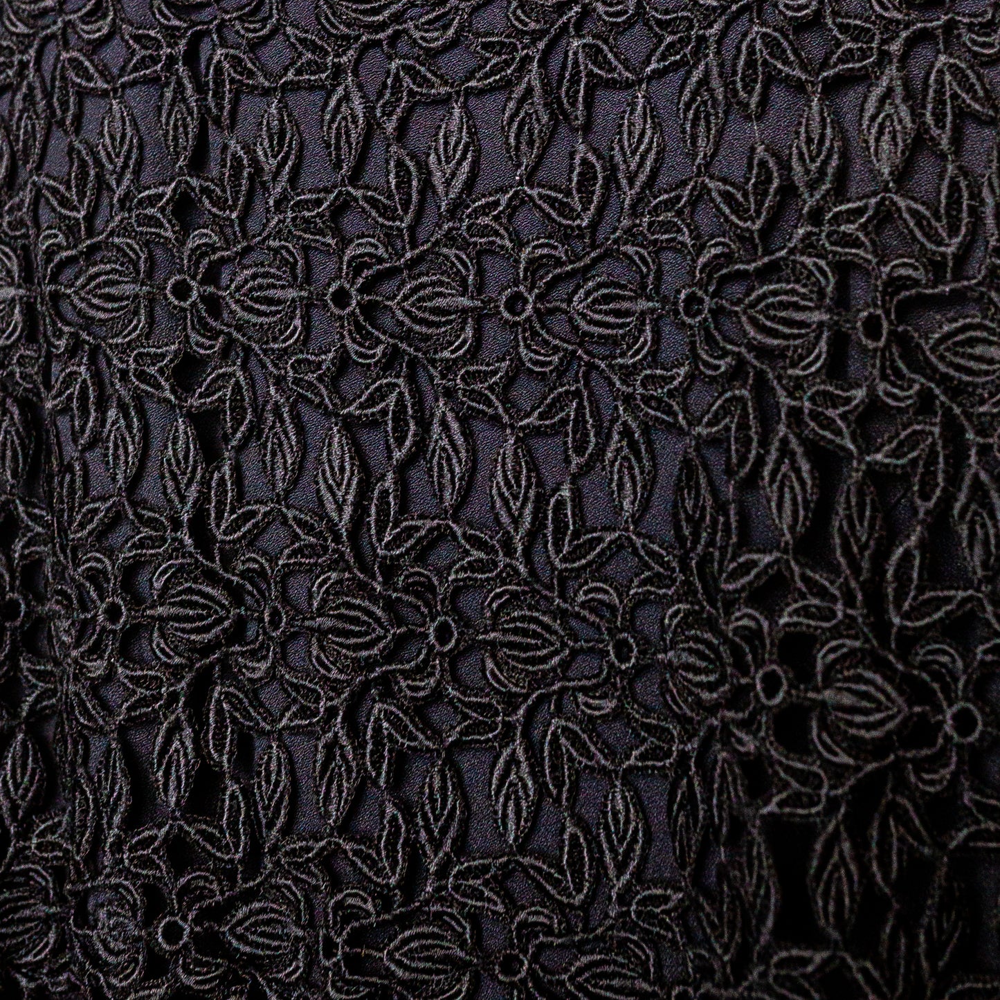1990's "K Studio" Little Black Dress with Knit Floral Panel