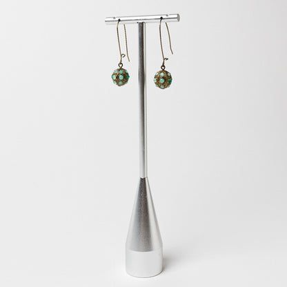 Bronze-tone Rhinestone Orb Earrings