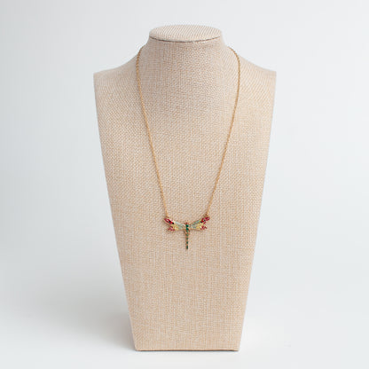 Vintage Dragonfly Pendant Necklace