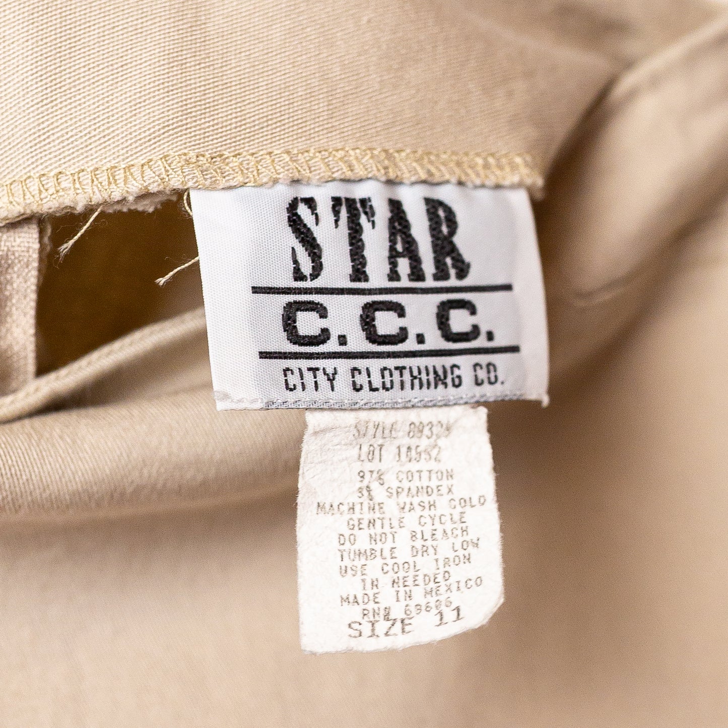 Y2K "Star C.C.C." Khaki Mini Skirt