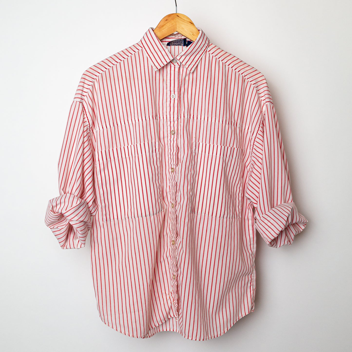 1980's "Good Look'n" Candy-Striped Button Up Blouse