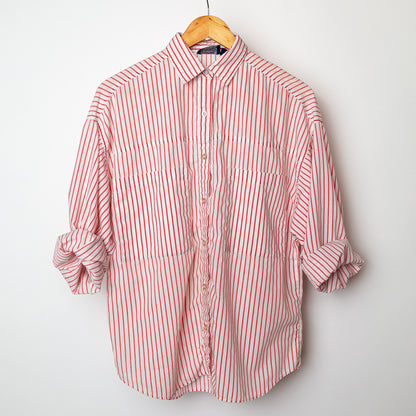 1980's "Good Look'n" Candy-Striped Button Up Blouse
