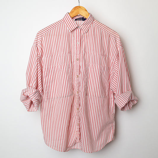 1980's "Good Look'n" Candy-Striped Button Up Blouse