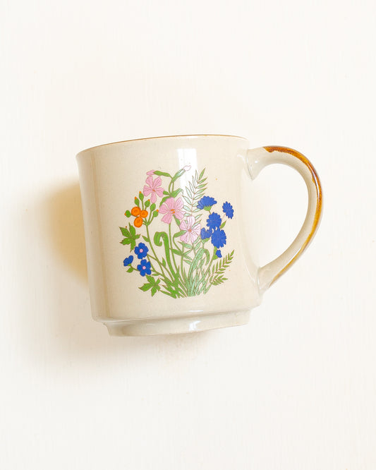 Vintage Stoneware Floral Mug