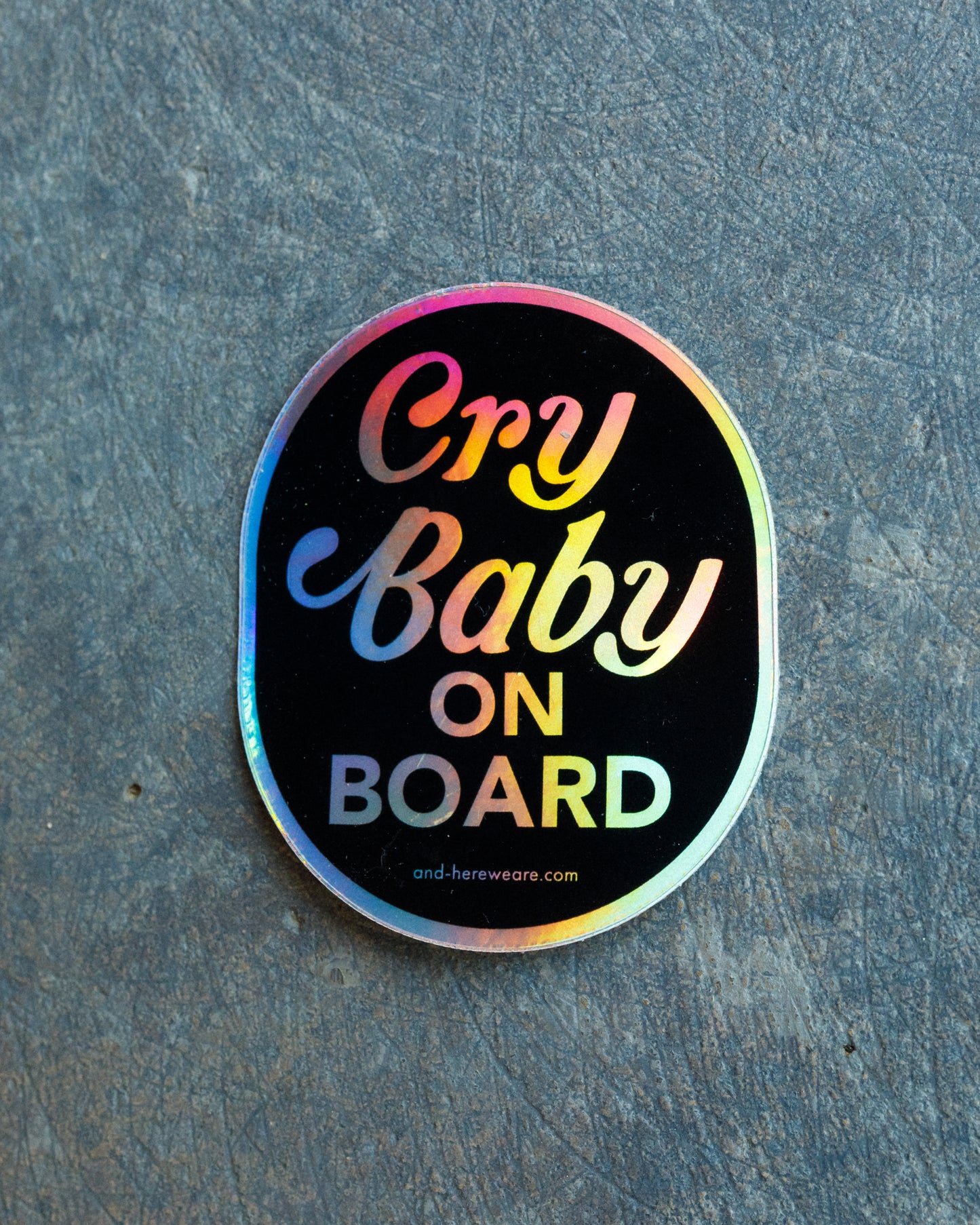 "Cry Baby On Board" Holographic Sticker