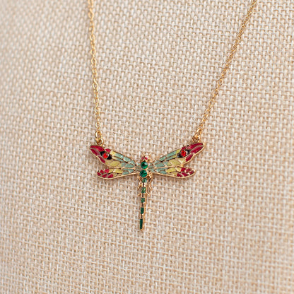Vintage Dragonfly Pendant Necklace