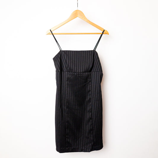 Y2K "Brioche" Pinstripe Little Black Dress