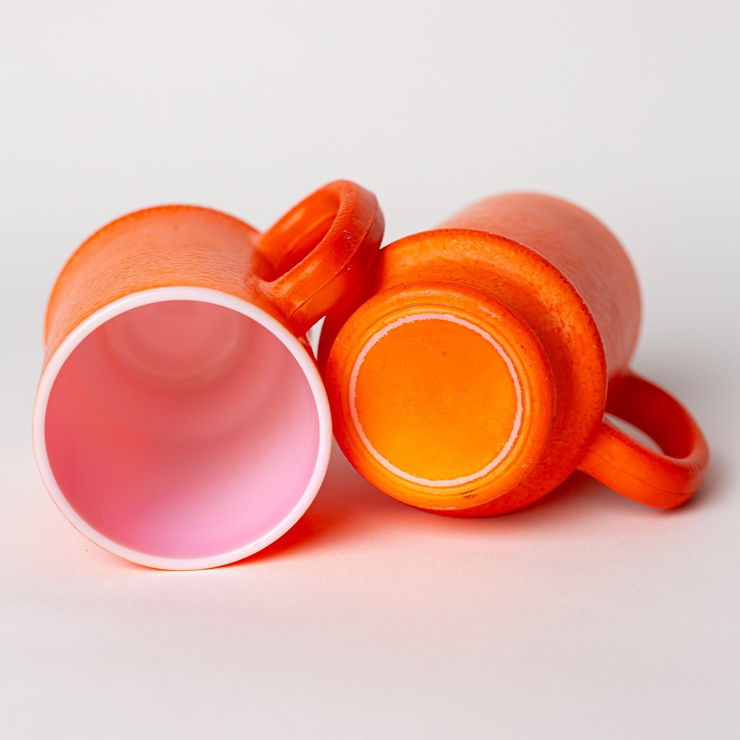 Hazel Atlas "Orange Peel" Mugs, 1960's, Set of 2