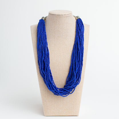 Vintage Cobalt Blue Beaded Necklace