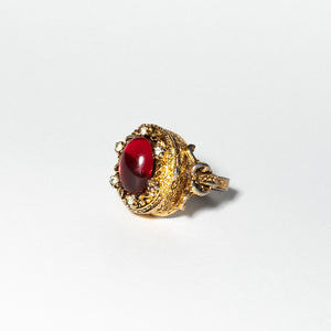 Vintage Red Cabochon Perfume Ring